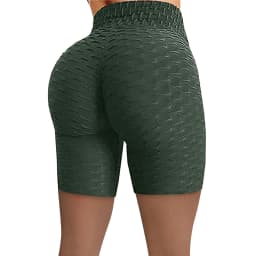 2026 Women's High Waist Bubble Sports Yoga Pants, Hip Lifting Slimming Elastic Five Point Shorts Outdoor Casual Shorts