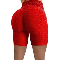 2026 Women's High Waist Bubble Sports Yoga Pants, Hip Lifting Slimming Elastic Five Point Shorts Outdoor Casual Shorts