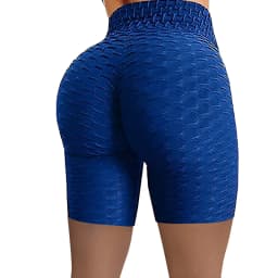 2026 Women's High Waist Bubble Sports Yoga Pants, Hip Lifting Slimming Elastic Five Point Shorts Outdoor Casual Shorts