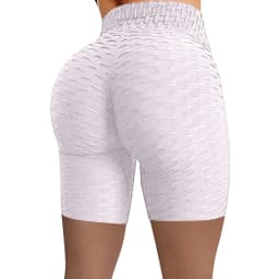 2026 Women's High Waist Bubble Sports Yoga Pants, Hip Lifting Slimming Elastic Five Point Shorts Outdoor Casual Shorts