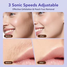 Sonic Dermaplaning Tool for Women 3-Speed Facial Exfoliation Razor Peach Fuzz Removal with 9 Refill Blades Facial Hair Trimmer