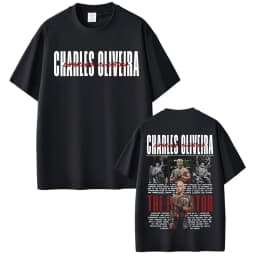 Limited Do Bronx Charles Oliveira Retro Graphic T Shirt Men's Clothing 100% Cotton Oversized T Shirts Fashion Trend Cool T-shirt