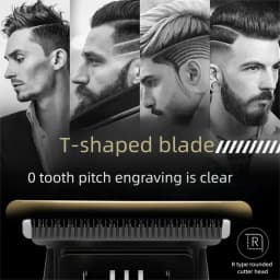 Mini Hair Trimmer 0mm T-Steel Blade Portable Rechargeable Electric Hair Clipper for Bald Head Shaving Barber Haircuts Precision
