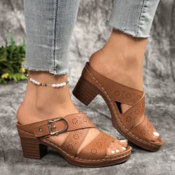 2026 Summer New Sandals for Women Fashionable Comfortable Slip on Outdoor Casual High Heel Slippers Sandalias De Mujer Big Size