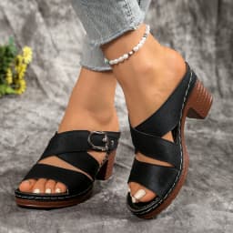 2026 Summer New Sandals for Women Fashionable Comfortable Slip on Outdoor Casual High Heel Slippers Sandalias De Mujer Big Size