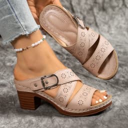 2026 Summer New Sandals for Women Fashionable Comfortable Slip on Outdoor Casual High Heel Slippers Sandalias De Mujer Big Size