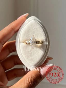 925 Sterling Silver Elegant Fashionable Marquise Zircon Ring for Women Anniversary Wedding Luxury High Quality Fine Jewelry