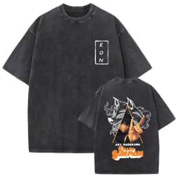 2026 Anime Chainsaw Man Vintage Washed T-shirt Hayakawa Aki Summon Kon Fox Devil Graphic T Shirt Men Women Casual Fashion Tshirt