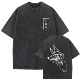 2026 Anime Chainsaw Man Vintage Washed T-shirt Hayakawa Aki Summon Kon Fox Devil Graphic T Shirt Men Women Casual Fashion Tshirt