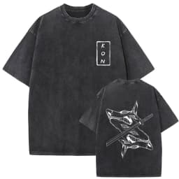 2026 Anime Chainsaw Man Vintage Washed T-shirt Hayakawa Aki Summon Kon Fox Devil Graphic T Shirt Men Women Casual Fashion Tshirt