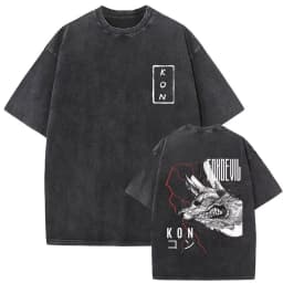 2026 Anime Chainsaw Man Vintage Washed T-shirt Hayakawa Aki Summon Kon Fox Devil Graphic T Shirt Men Women Casual Fashion Tshirt