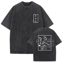 2026 Anime Chainsaw Man Vintage Washed T-shirt Hayakawa Aki Summon Kon Fox Devil Graphic T Shirt Men Women Casual Fashion Tshirt