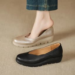 French-style Shallow-mouthed Women's Single Shoes, Round-toed Thick-soled Shoes, Comfortable Grandma Shoes Flats
