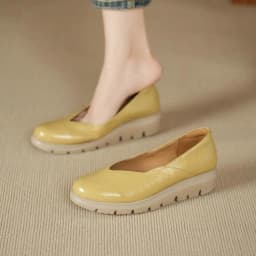 French-style Shallow-mouthed Women's Single Shoes, Round-toed Thick-soled Shoes, Comfortable Grandma Shoes Flats