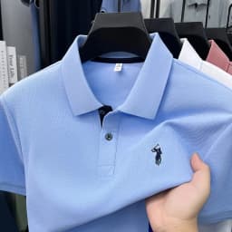 100% pure cotton short sleeve polo shirt summer breathable men's T-shirt luxury brand Paul Pony embroidered business casual top