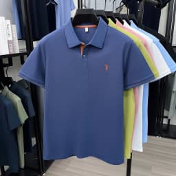 100% pure cotton short sleeve polo shirt summer breathable men's T-shirt luxury brand Paul Pony embroidered business casual top