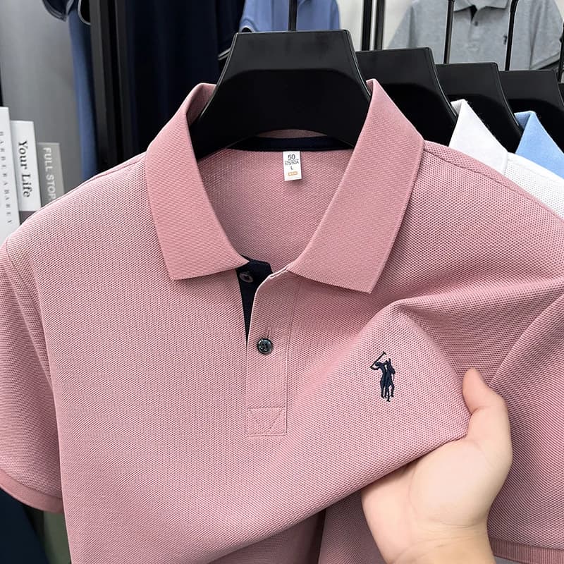 100% pure cotton short sleeve polo shirt summer breathable men's T-shirt luxury brand Paul Pony embroidered business casual top