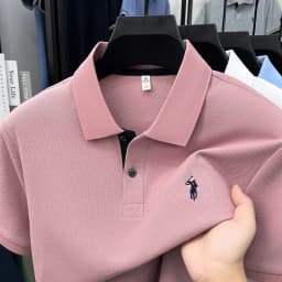 100% pure cotton short sleeve polo shirt summer breathable men's T-shirt luxury brand Paul Pony embroidered business casual top
