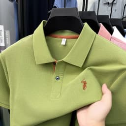 100% pure cotton short sleeve polo shirt summer breathable men's T-shirt luxury brand Paul Pony embroidered business casual top
