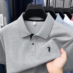100% pure cotton short sleeve polo shirt summer breathable men's T-shirt luxury brand Paul Pony embroidered business casual top