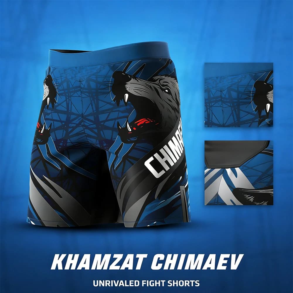Summer Khamzat Chimaev Shorts Men's Fitness Training Sports Shorts MMA Loose Breathable Quick Drying Comfortable Running Shorts