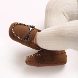 Korean Spring and Autumn Edition 0-1 Year Old Baby Walking Shoes Iron Buckle Matte Leather Bean Shoes Baby Shoes