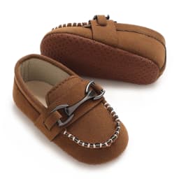 Korean Spring and Autumn Edition 0-1 Year Old Baby Walking Shoes Iron Buckle Matte Leather Bean Shoes Baby Shoes