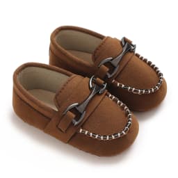 Korean Spring and Autumn Edition 0-1 Year Old Baby Walking Shoes Iron Buckle Matte Leather Bean Shoes Baby Shoes