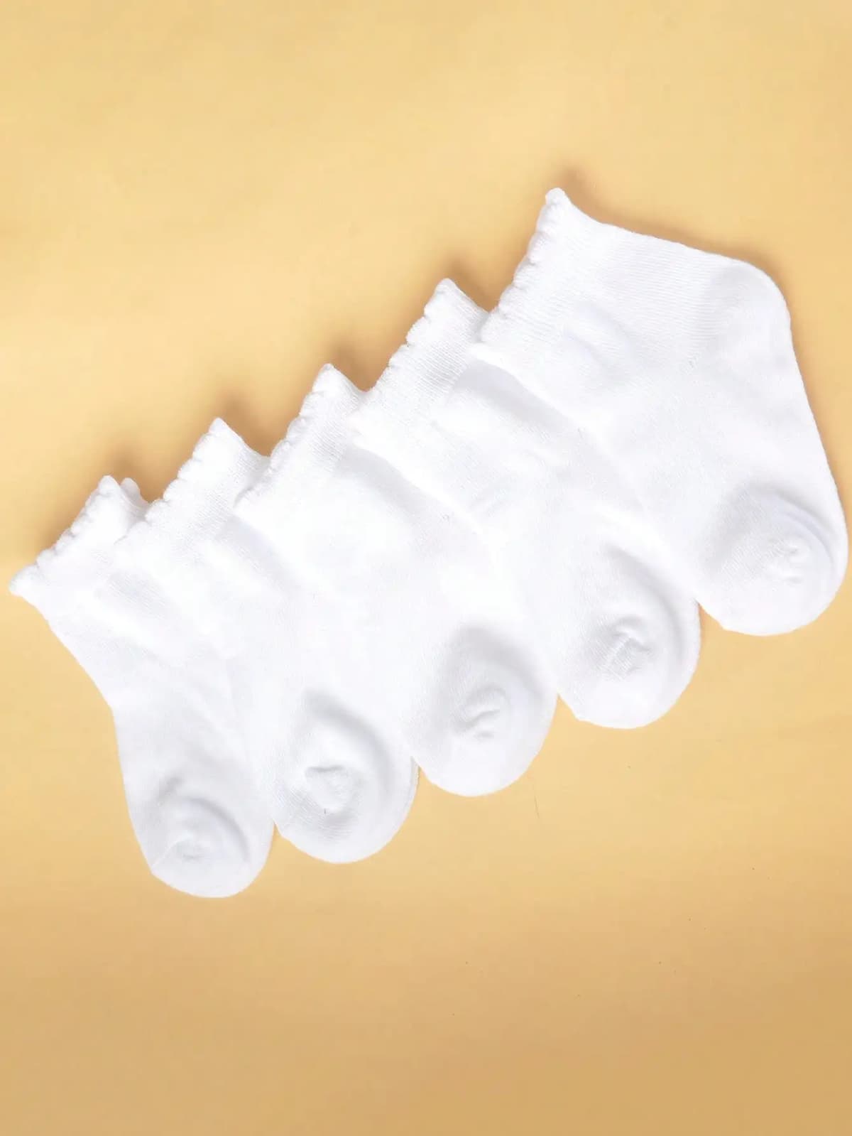 5 pairs of new children's socks, lightweight, breathable, solid color running sports socks