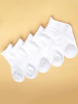 5 pairs of new children's socks, lightweight, breathable, solid color running sports socks
