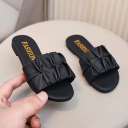 Fashion Summer Girls Pleated Slippers Fashion Children Flats Outdoor Kids Slippers Soft Anti-Slippery Kids Beach Slides Shoes