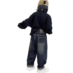 5-14Y Boys Jeans Pants Spring Kids Wide Leg Straight Trousers Autumn Loose-Fit Casual Trousers Children's Trendy Sweatpants