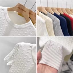 Zjaiss 2026 Summer Korean Retro Elegant Texture Short Sleeve O-Neck Twist Knit Top Women Soft Casual Versatile Thin T-shirt