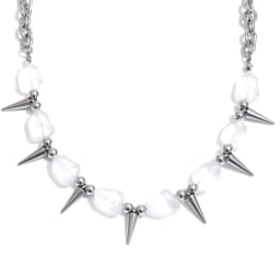 Yhpup 2026 Arrivals Stainless Steel Colorful Acrylic Rivet Drop Necklace Hip-Hop Nightclub Party Wear Unisex Jewelry