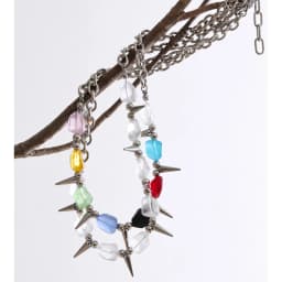 Yhpup 2026 Arrivals Stainless Steel Colorful Acrylic Rivet Drop Necklace Hip-Hop Nightclub Party Wear Unisex Jewelry