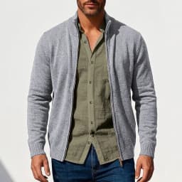 New Men's Casual Knitted Zipper Cardigan Jackets Spring Work Jumper Zip Sweater Long Sleeve Knitwear Autumn Gym Man Streetwear