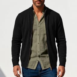 New Men's Casual Knitted Zipper Cardigan Jackets Spring Work Jumper Zip Sweater Long Sleeve Knitwear Autumn Gym Man Streetwear