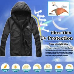 X-TIGER Ultralight Windbreaker Portable Foldable Hooded Jacket Unisex UV Protection Lightweight Outdoor Coat for Camping Hiking
