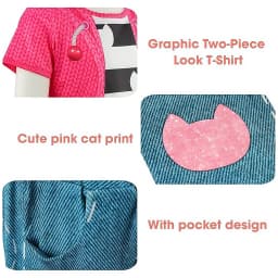 Kids Cartoon Costume Halloween Girls Cosplay Cats Printed Tops With Pants For Children Birthday Party Carnival Fancy Dress Up