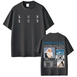 Singer Lux Rosalia Album 2026 Tour Print Tshirt Men Women Fashion T-shirt Short-sleeved Casual Cotton Aesthetic Trendy T-shirts