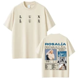 Singer Lux Rosalia Album 2026 Tour Print Tshirt Men Women Fashion T-shirt Short-sleeved Casual Cotton Aesthetic Trendy T-shirts
