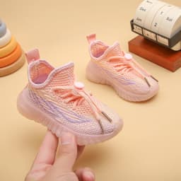 Kids Spring and Autumn Sneakers Soft Breathable Running Knitting Infant Teenage Mesh Sports Boy Girl Lightweight Coconut Shoes
