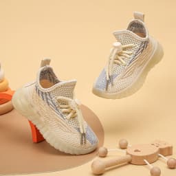 Kids Spring and Autumn Sneakers Soft Breathable Running Knitting Infant Teenage Mesh Sports Boy Girl Lightweight Coconut Shoes