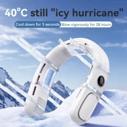 Portable Bladeless Neck Fan with TEC Cooling, 5-Speed Adjustable, USB Rechargeable Hands-Free Wearable Fan for Outdoor Travel