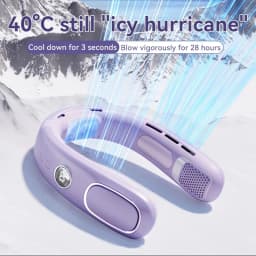 Portable Bladeless Neck Fan with TEC Cooling, 5-Speed Adjustable, USB Rechargeable Hands-Free Wearable Fan for Outdoor Travel