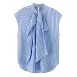 2026 New Women's Shirts Summer Fashion Striped Blouse Elegant Scarf Collar Office Women's Blouse Street Chic Young Tops