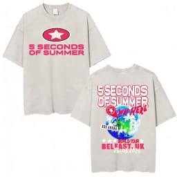 5 Seconds of Summer Everyone's A Star Album World Tour Vintage Washed T-shirts Men Women Gothic Hip Hop Style Oversized T Shirts