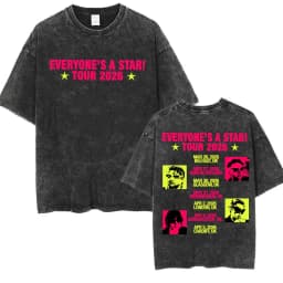 5 Seconds of Summer Everyone's A Star Album World Tour Vintage Washed T-shirts Men Women Gothic Hip Hop Style Oversized T Shirts