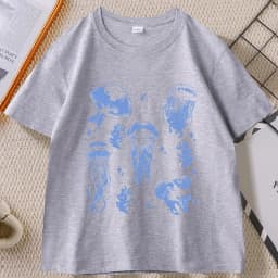 Vintage Jellyfish T-Shirt Summer Ocean Tee Sea Creature Top Beach Lover Gift Men Women Casual Round Neck Printed T Shirt