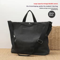 Bolso Tote Retro De Lona Gruesa a La Moda Con Correa Para Hombro, Bolso Casual De Gran Capacidad, Mochila Bandolera Multiusos